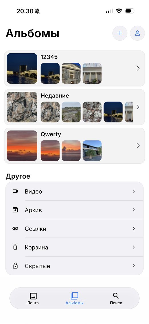 Экран приложения: альбомы